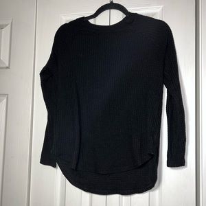 american eagle oversized black waffle sweater
